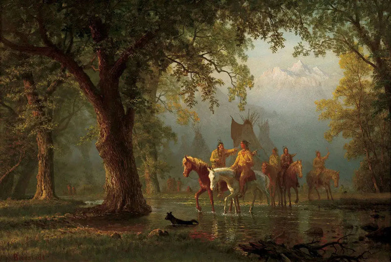 Avresa för en indisk krigsgrupp - Albert Bierstadt