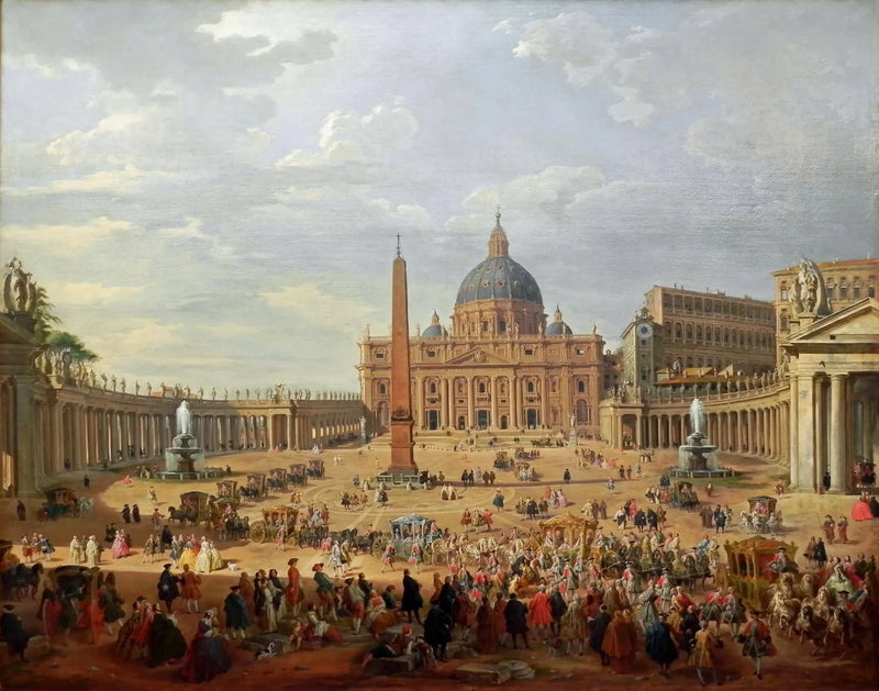 Avresan för hertig av Choiseul från Piazza di San Pietro - Giovanni Paolo Panini