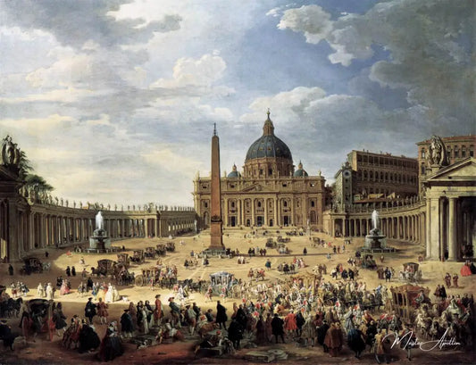 Départ du duc de Choiseul de la place Saint-Pierre - Giovanni Paolo Panini - Reproductions de tableaux et peintures haut de gamme