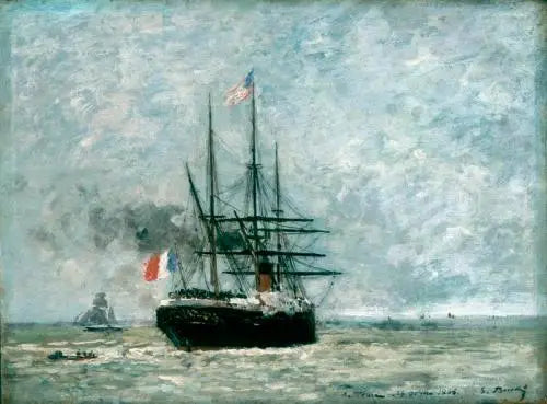 Avresa från hamnen - Eugène Boudin