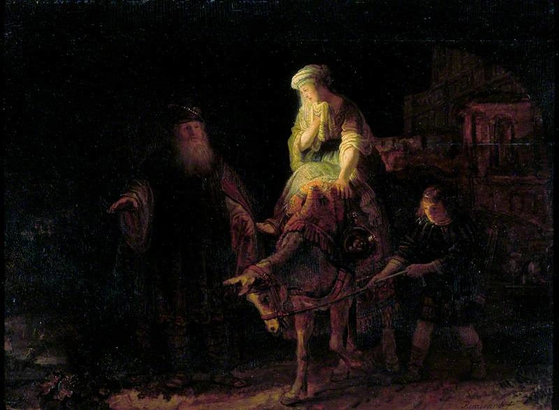 Sunamitiska kvinnans avfärd - Rembrandt