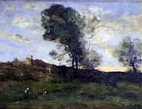 Sista solstrålarna - Jean-Baptiste Camille Corot