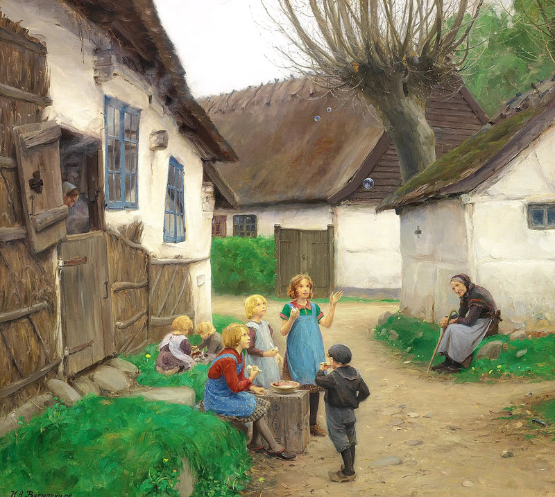 Barn gör bubblor. - H. A. Brendekilde