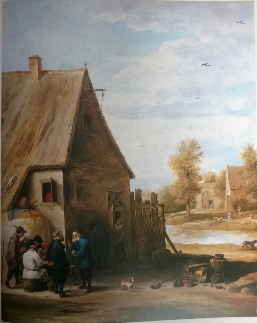 Bönder framför ett värdshus - David Teniers den yngre