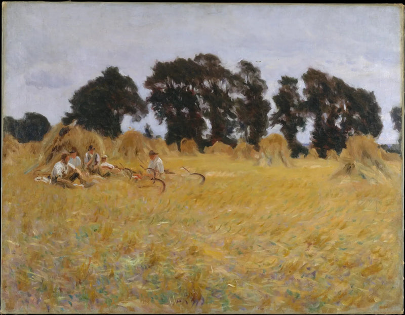 Skördemän vilar i ett vetefält - John Singer Sargent