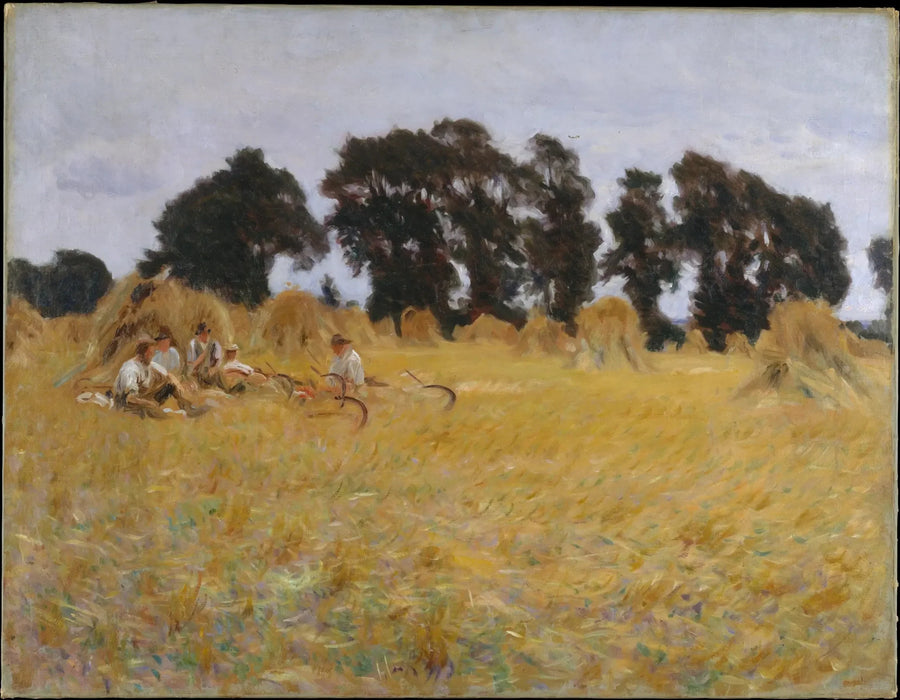 Skördemän vilar i ett vetefält - John Singer Sargent