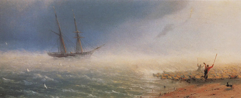 Får som drivs av stormen i havet. - Ivan Aivazovskij