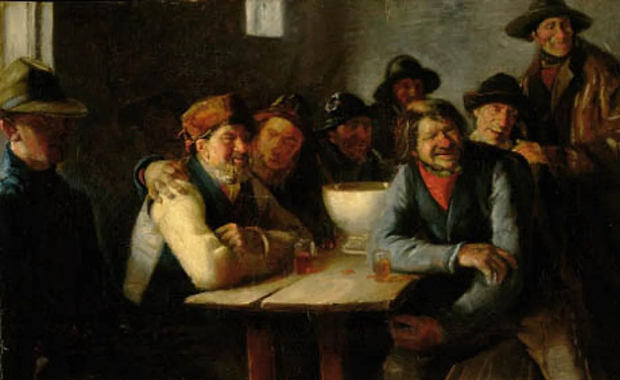 Fiskare runt punchbassängen. - Michael Peter Ancher