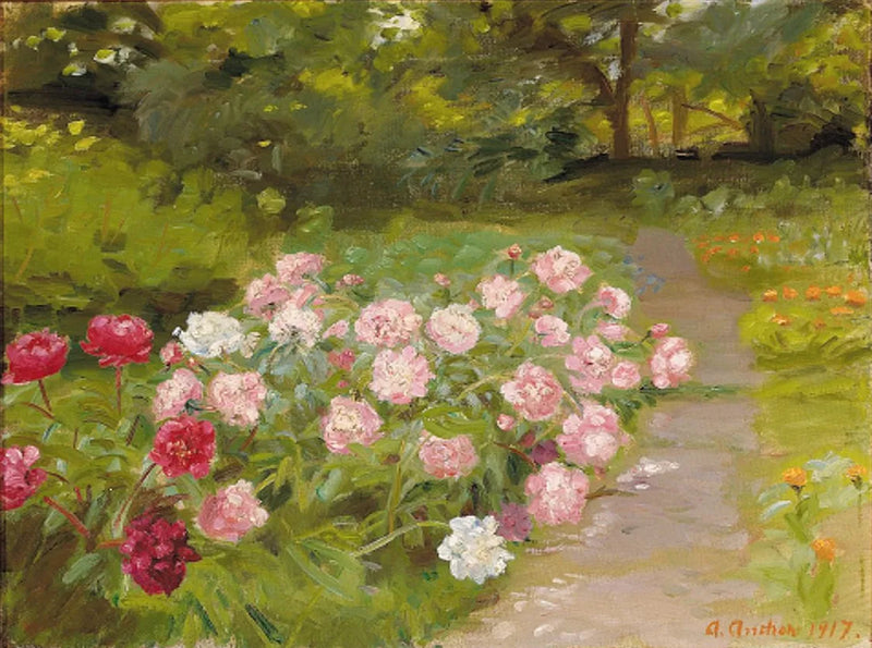 Pioner i trädgården. - Anna Ancher