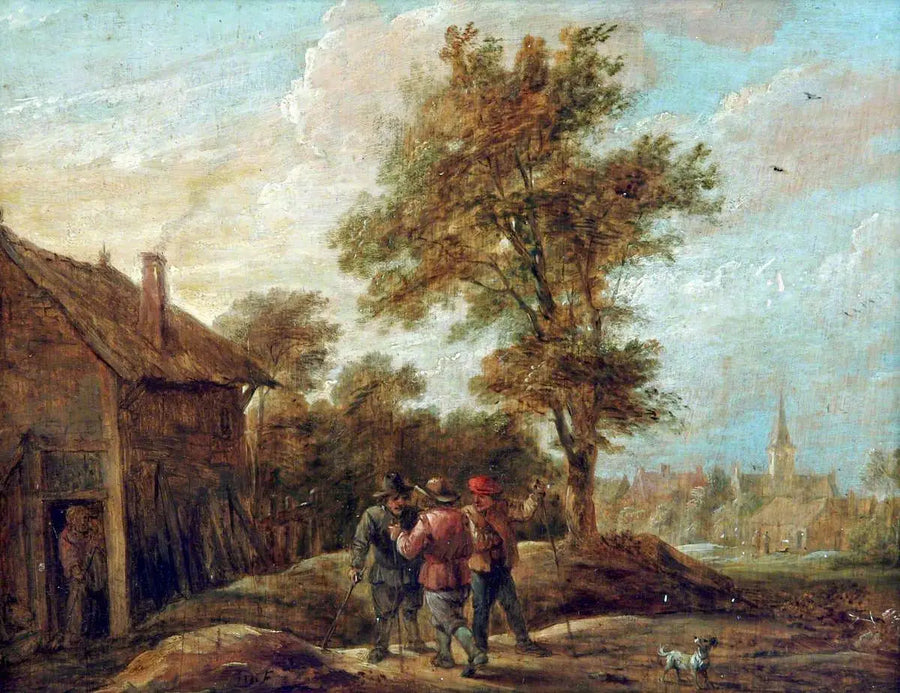En oartig i ett landskap - David Teniers den yngre