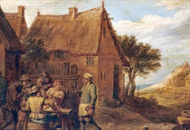 En oartig framför en taverna - David Teniers den yngre