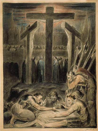Soldater lottar ut Kristi kläder - William Blake