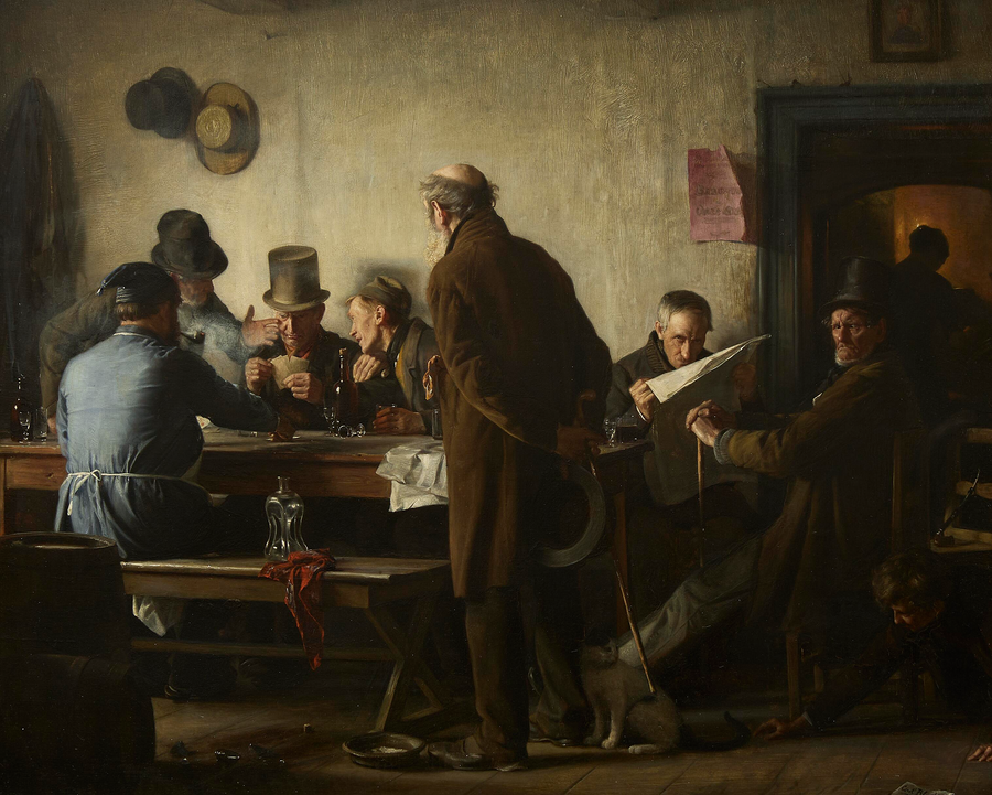 Gamla personer i en värdshus. - Carl Heinrich Bloch