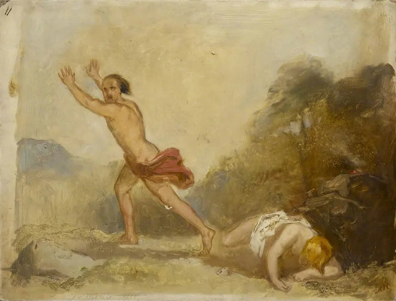 Provskiss « Kain flyr från Abels kropp » - John Everett Millais
