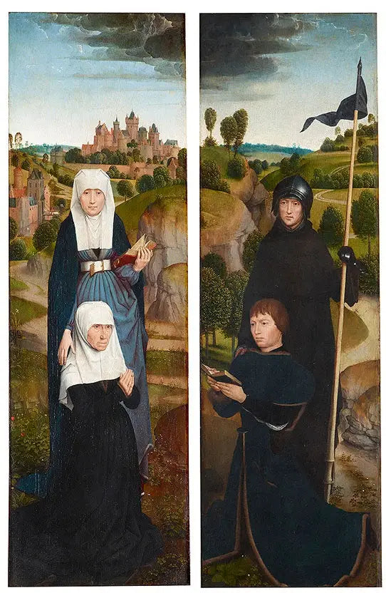 Två paneler av ett triptyk med donatorporträtt - Hans Memling