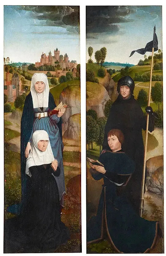 Två paneler av ett triptyk med donatorporträtt - Hans Memling
