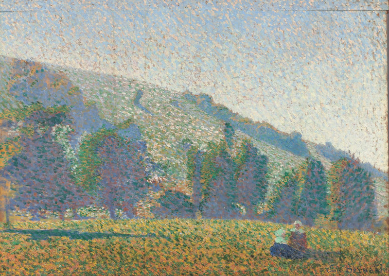 Två Bretonor på en äng - Émile Bernard