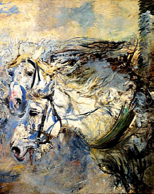 Två vita hästar - Giovanni Boldini