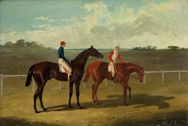 Två tävlingshästar – « Charles XII » och « Euclide » – med sina jockeys - John Frederick Herring, Sr.
