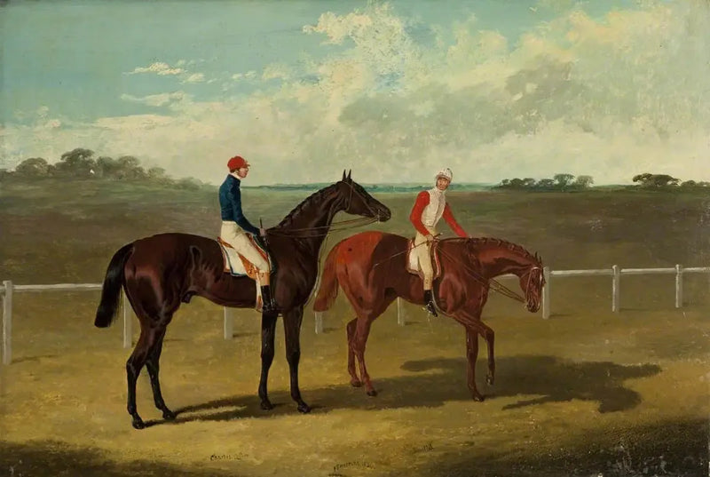 Två tävlingshästar – « Charles XII » och « Euclide » – med sina jockeys - John Frederick Herring, Sr.