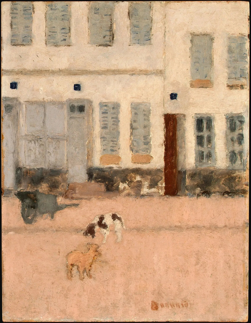 Två hundar på en öde gata - Pierre Bonnard