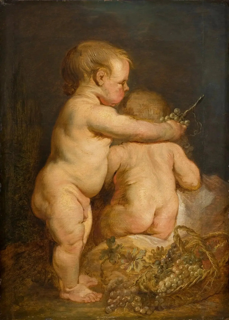 Två nakna barn med druvor - Antoine van Dyck