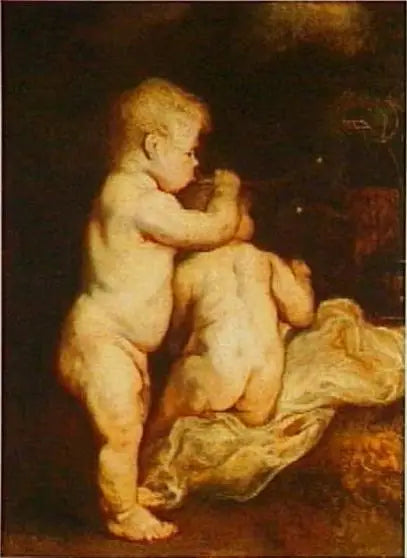 Två barn som blåser bubblor, omkring 1617 - Antoine van Dyck