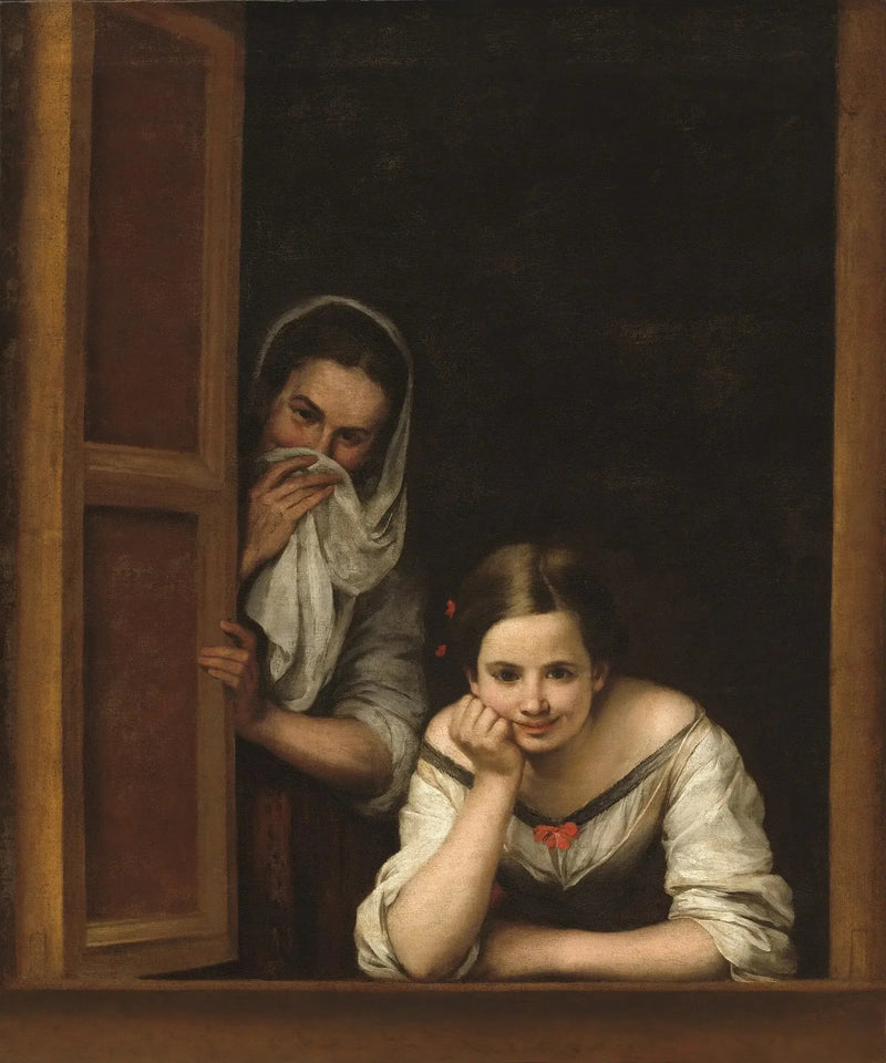 Två kvinnor vid fönstret - Bartolomé Esteban Murillo