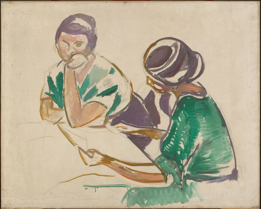 Två kvinnor vid bordet - Edvard Munch