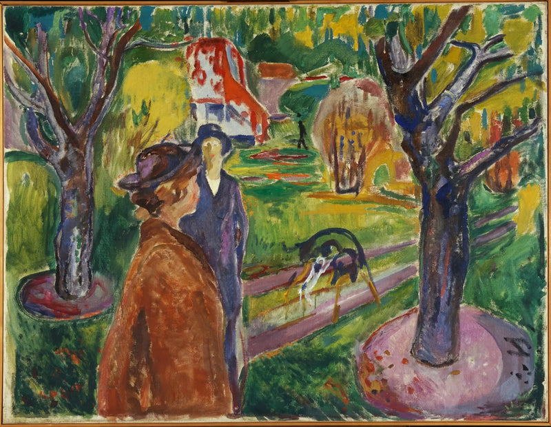 Två kvinnor i trädgården - Edvard Munch