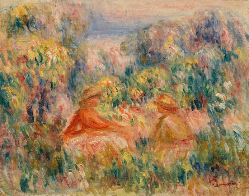 Två kvinnor i ett landskap - Pierre-Auguste Renoir