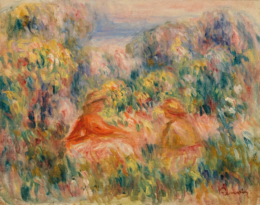 Två kvinnor i ett landskap - Pierre-Auguste Renoir