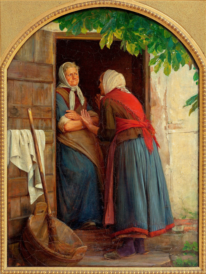 Två kvinnor som pratar - Carl Heinrich Bloch