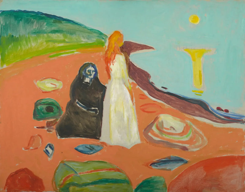 Två kvinnor vid stranden - Edvard Munch