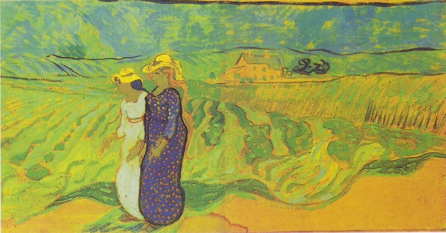 Två kvinnor över fälten - Vincent van Gogh