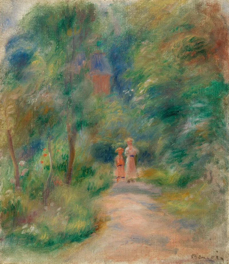 Två figurer i en stig - Pierre-Auguste Renoir