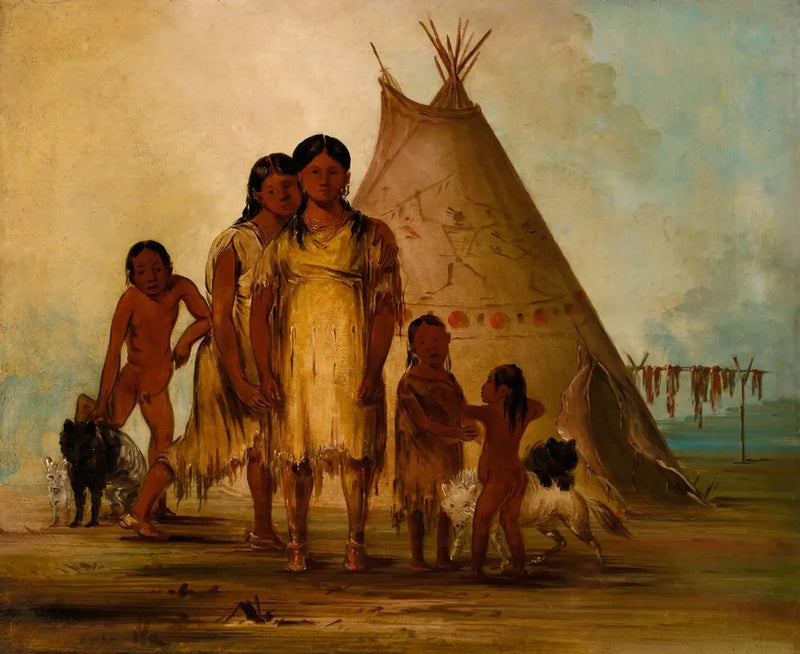 Två Comanche-flickor - George Catlin
