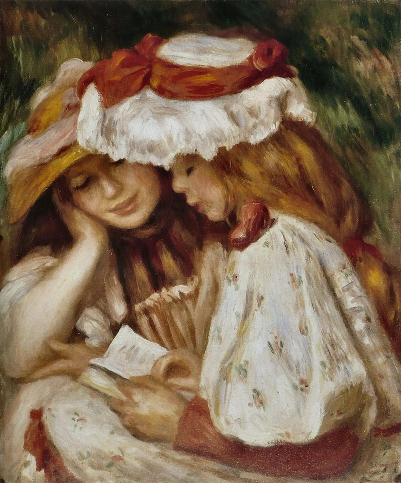 Två flickor som läser - Pierre-Auguste Renoir