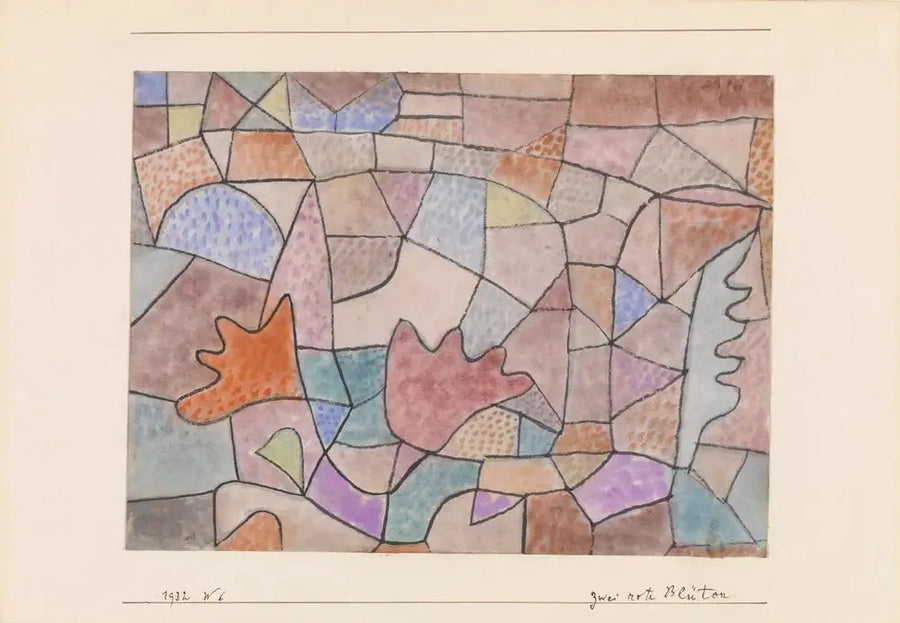 Två röda blommor (Zwei rote Blüten) - Paul Klee