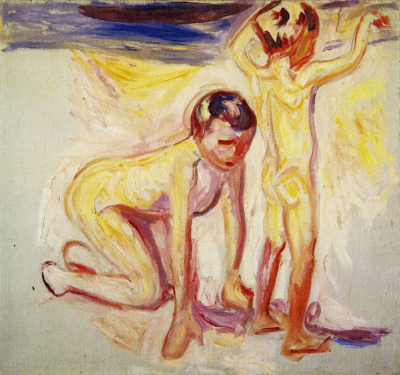 Två pojkar på stranden - Edvard Munch