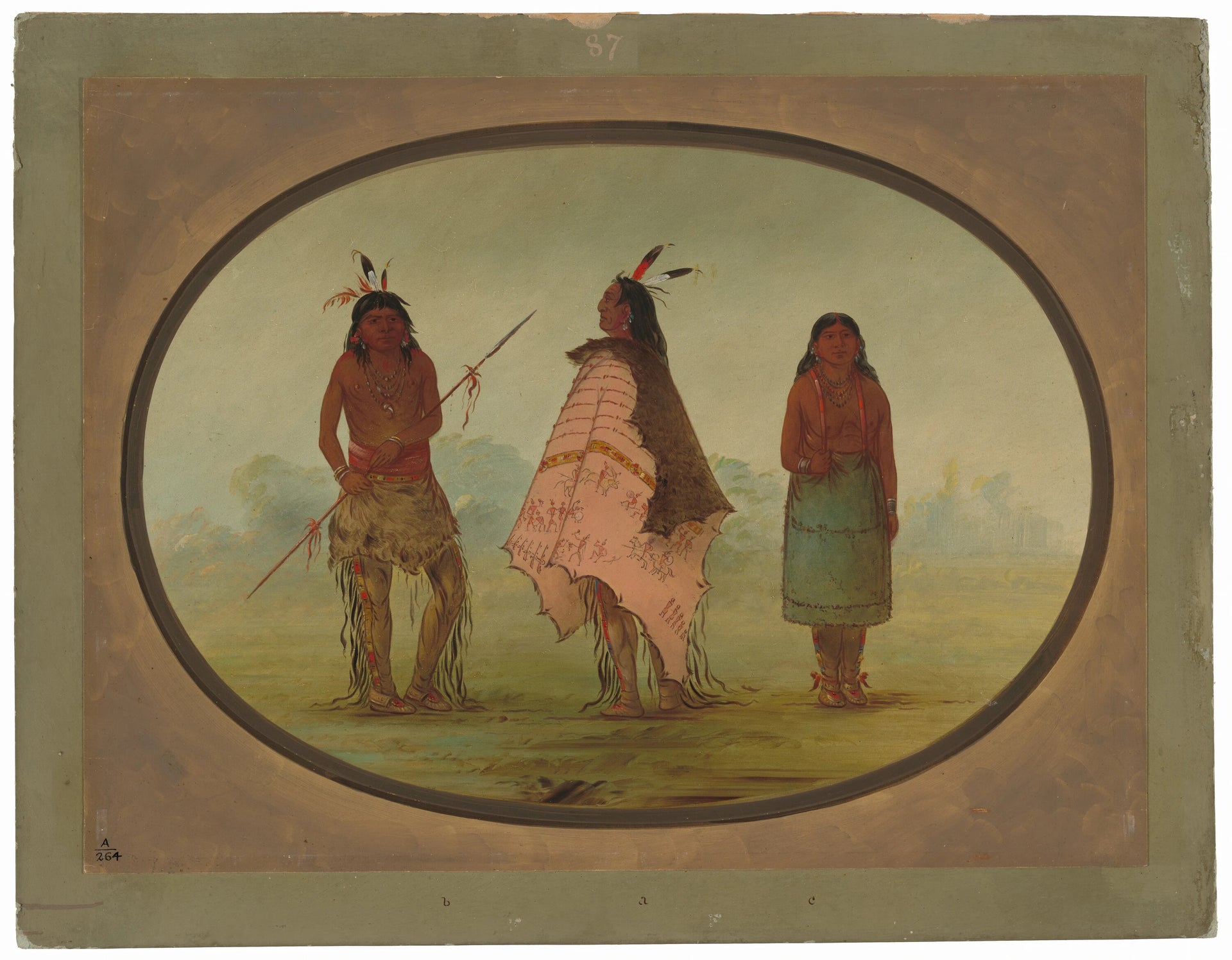 Deux guerriers Apachee et une femme - George Catlin