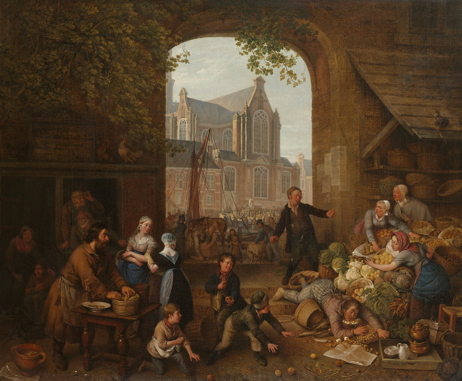 Deux ivrognes sur le marché près de la Westerkerk à Amsterdam - Paul Noël