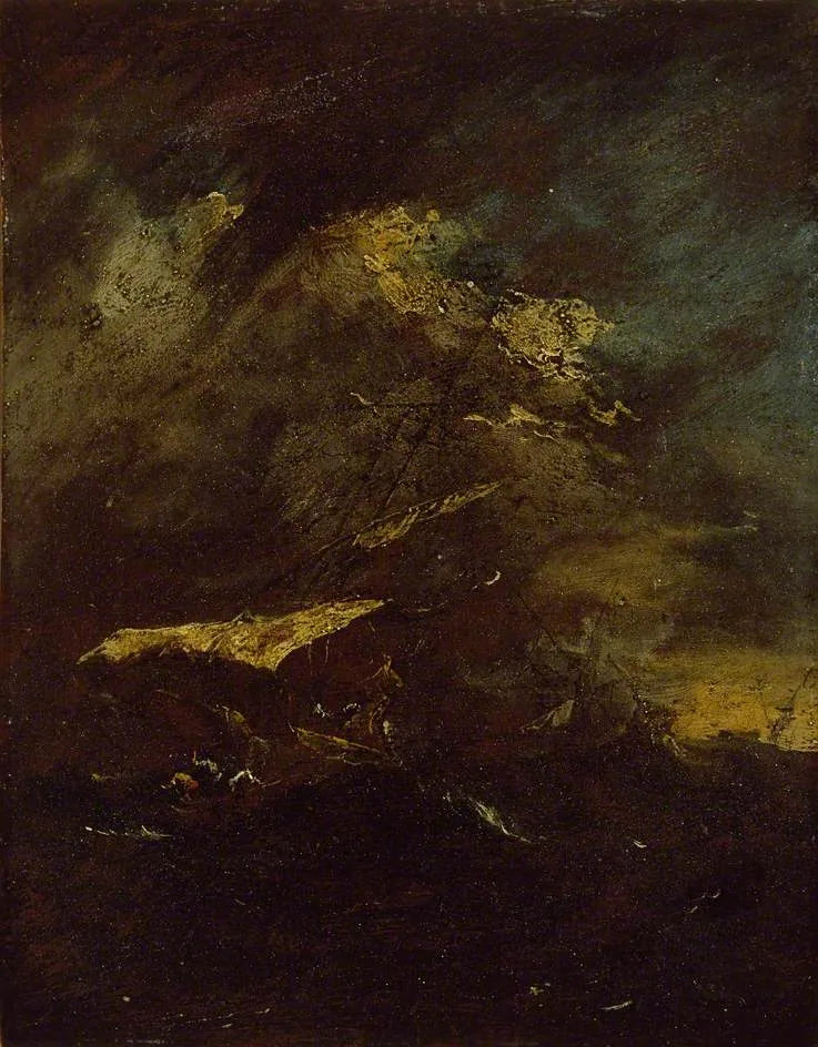 Två fartyg i en storm - Francesco Guardi