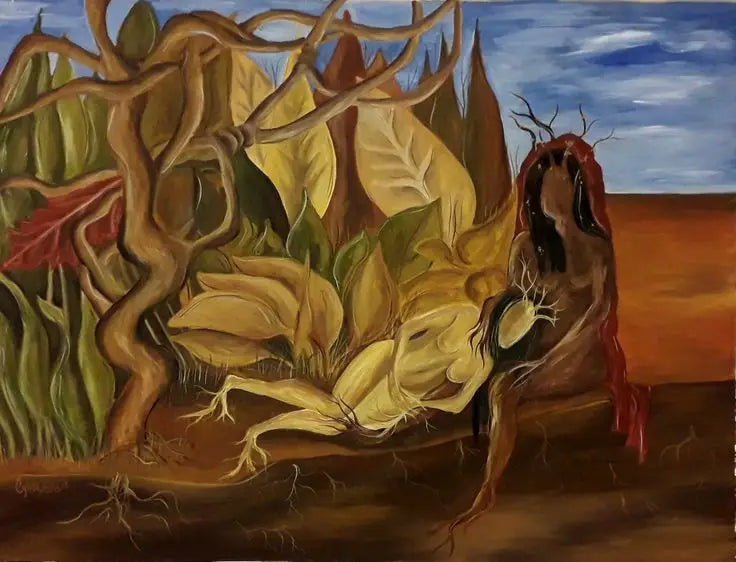 Två nakna i en skog - Frida Kahlo