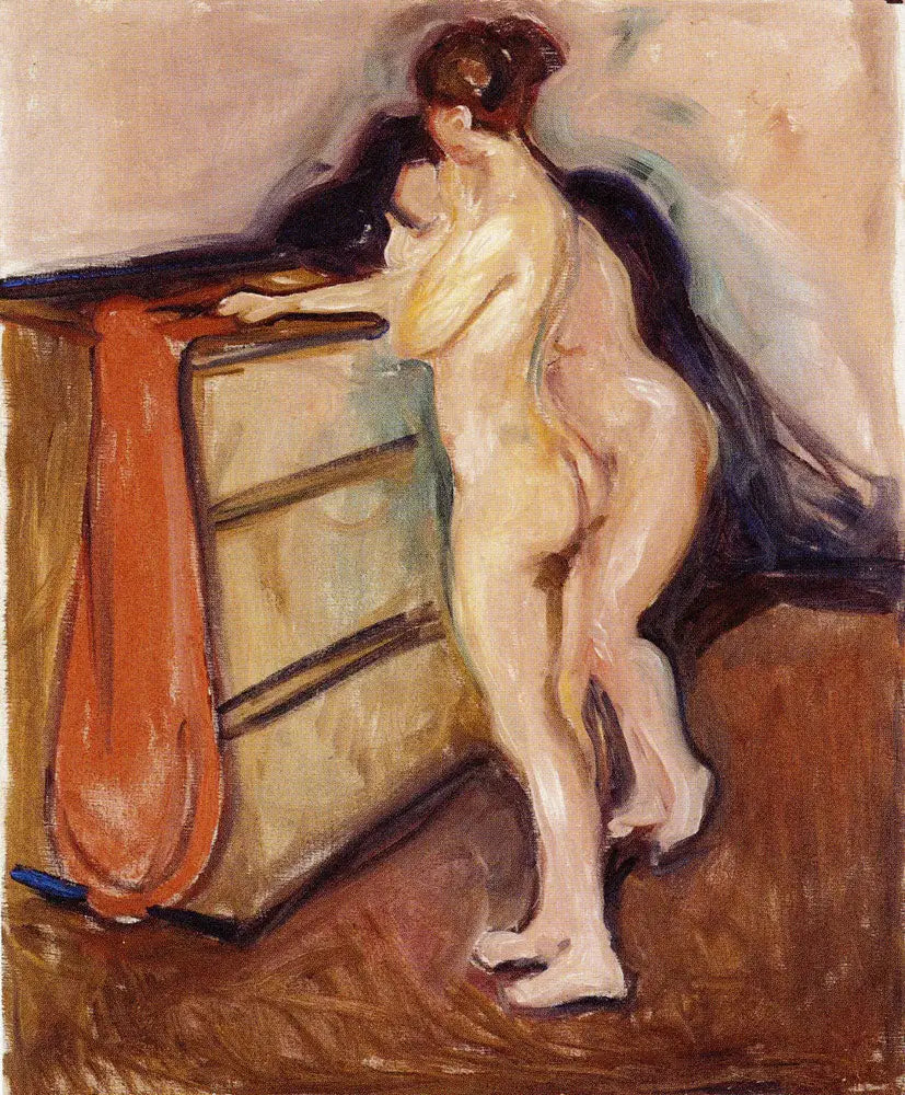 Två stående nakna vid en byrå - Edvard Munch