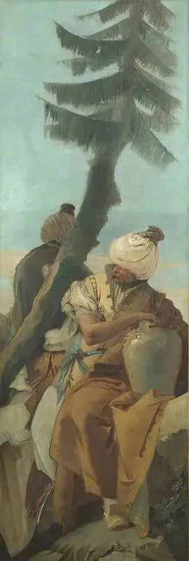 Två orientaler sittande under ett träd - Giovanni Battista Tiepolo