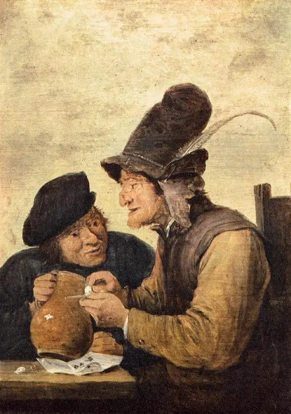 Två bönder (rökare och drickare) - David Teniers den yngre