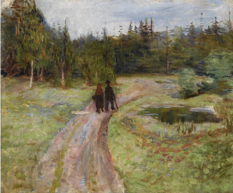 Två personer på stigen till skogen - Edvard Munch