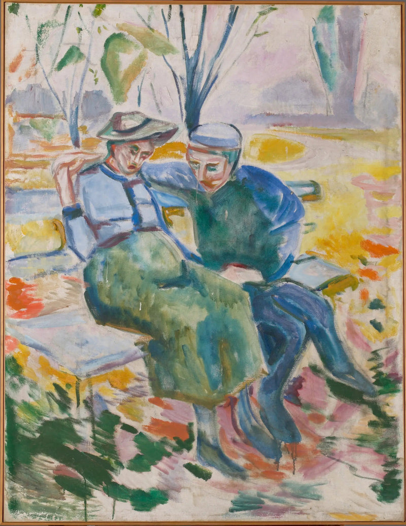 Två personer på en bänk - Edvard Munch