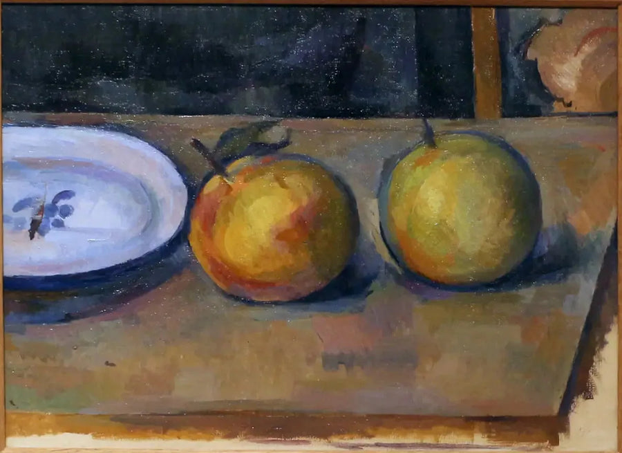 Två äpplen på ett bord - Paul Cézanne